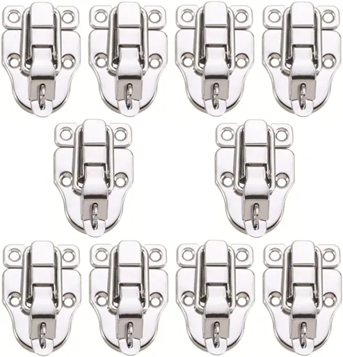 10 Pack Silver Hasp Locks 59mm with Screws Universal Chest Hardware Secure Locking Solution