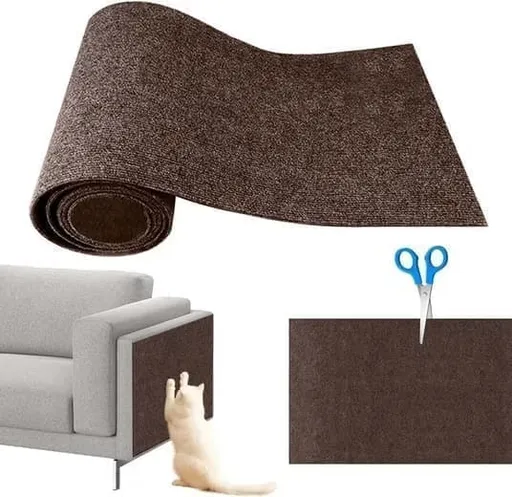 Self-Adhesive Cat Scratching Board Wall and Sofa Protector DIY Corner Mat for Cats, 40cm x 200cm, Brown