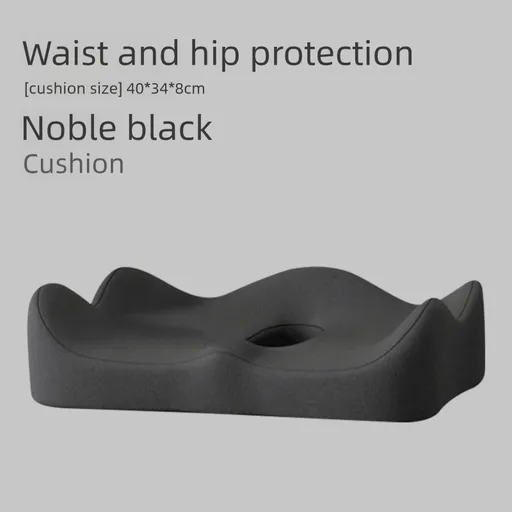 Black Ergonomic Memory Foam Seat Cushion – Coccyx Relief for Office, Car and Long Sitting