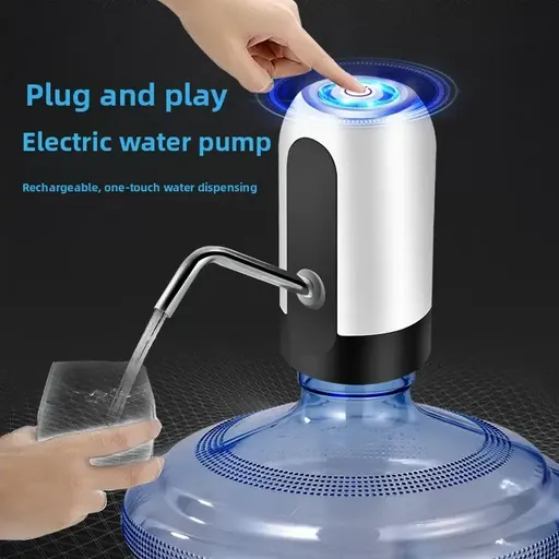 USB Rechargeable Portable Water Pump, One-Button Dispensing, Lightweight & On-the-Go./white
