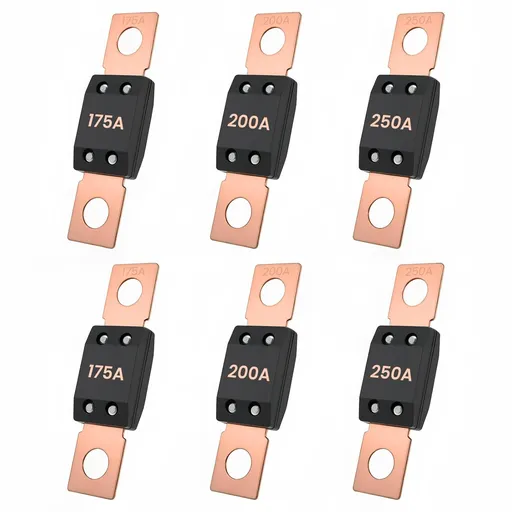 6Pcs MEGA/AMG High Current Fuse, 175A, 200A, 250A Bolt-on Automotive Fuses for Cars, Trucks, Boats & Industrial Equipment