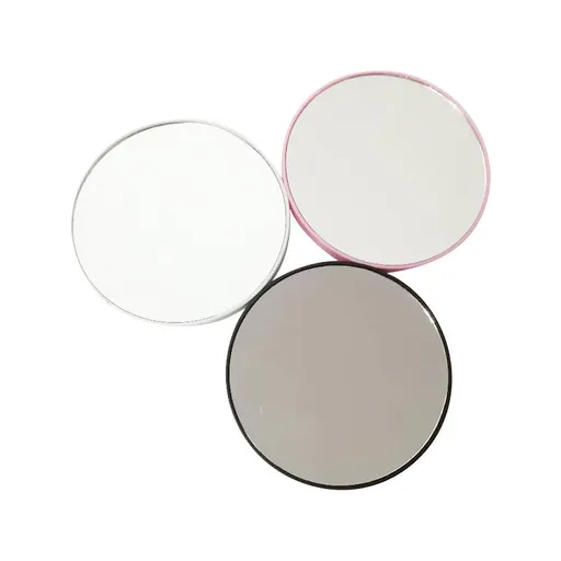 Round Magnifying Mirror, 3 Inch Magnified Mirror with Three Mounting Suction Cups, Compact Magnifying Mirror（Pink, white, black）