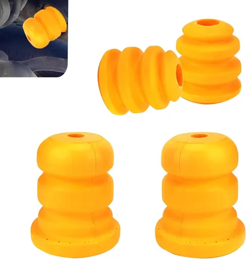 4 PCS Car 2 Control Arm Bumper and 2 Control Rear Axle Bumper Stops, Shock Absorbing Suspension Cushion, Bump Rubber OEM# 15153958 15039397, Compatible with Chevy Savana 1500 Truck (Yellow)