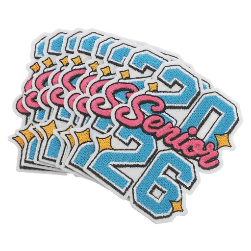 8Pcs Graduation Clothes Patch Multi Color Embroidered Iron on Applique