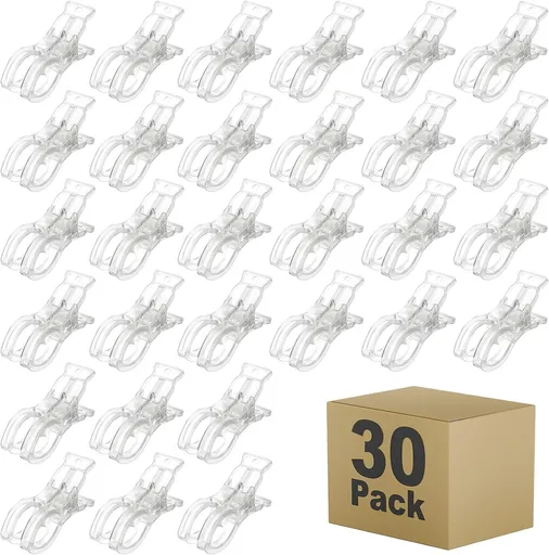 30 Piece Transparent Clips for Decoration, 9 cm