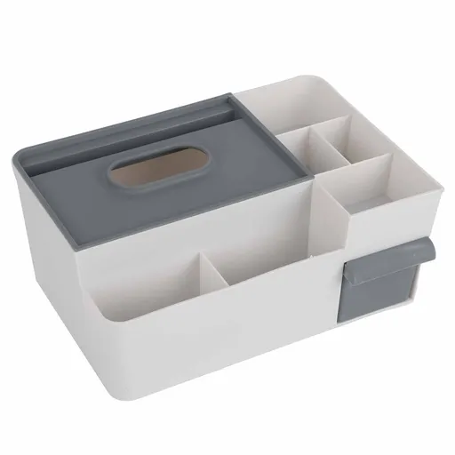 Tissue Box Cover Multipurpose Stylish Decorative Facial Tissue Holder for Kitchen Dining Room Bathroom Desk Light Grey with Dark Grey