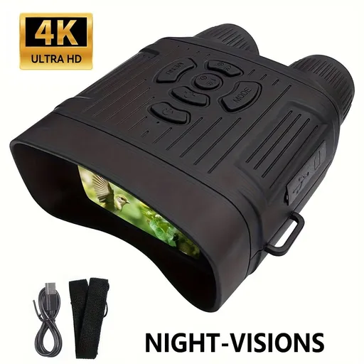 36 megapixel 4K night vision binoculars with infrared function, 7.62 cm high-definition screen, 10x magnification, infrared digital night vision camera can achieve 100% observation in complete darkness, suitable for hunting, farm monitoring, wildlife