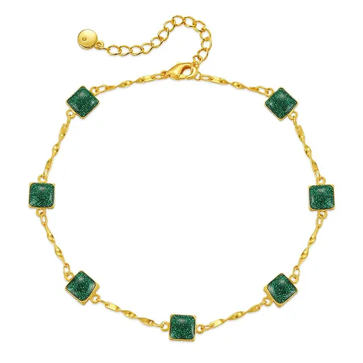 Emerald Bracelet for Women Plated Dainty Gold Emerald Green Bracelet for Women Teen Girls Perfect for Gifting