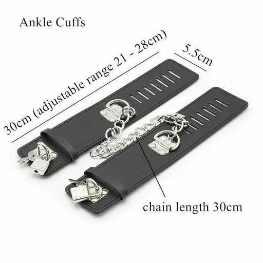 House Of Dasein Locking Wrist Ankle Cuffs Bondage Fetish Restraints - Black - Ankle Cuffs