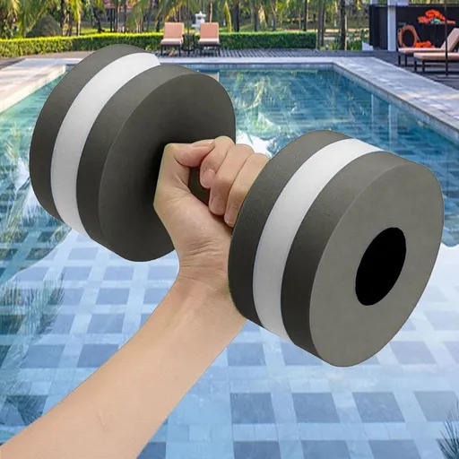 Aquatic Dumbells, High-Density EVA-Foam Dumbbell, Water Aerobic Exercise Foam Dumbbell Pool Resistance, Water Fitness Barbells Hand Bar, Exercises Equipment for Weight Loss, Black