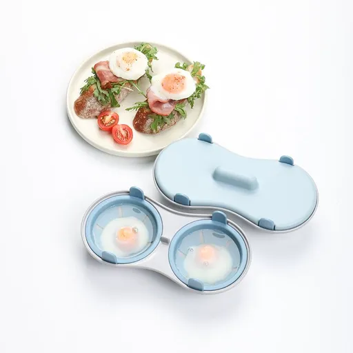 Microwave Egg Poacher – Egg Steamer Cooking Tool – Blue