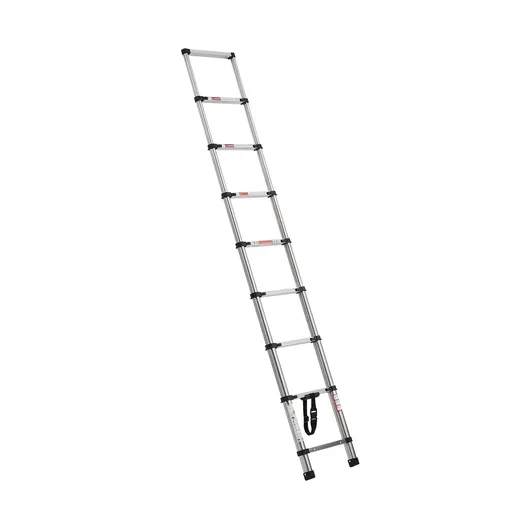 Telescoping Ladder, 2540mm Stainless Steel Lightweight Extension Ladder, Multi-Button Retraction Collapsible Ladders, 150 kg Capacity & Non-Slip Feet, Portable 9-Step Ladders for Home RV Loft