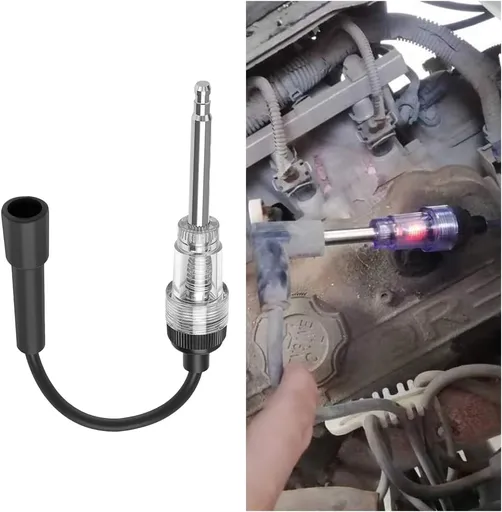 Inline Spark Plug Tester, Straight Boot Ignition Coil Tester Light, Car Small Engine Spark Tester, Armature Diagnostic Detector Tool for Car Lawnmower Internal External Engine (1 PC)