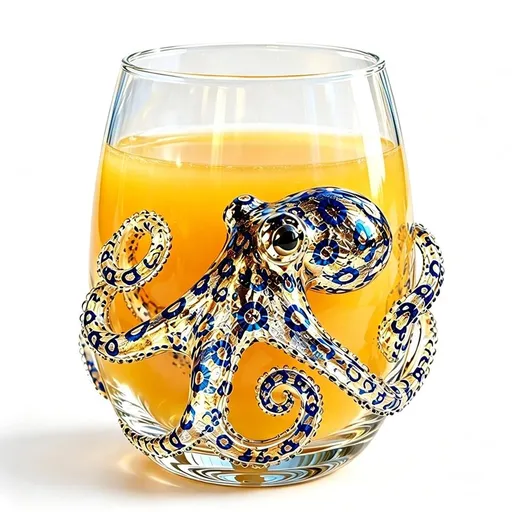 Handcrafted Marine Animal Glass Cup 350ml Unique Sea Creature Glass for Bar Home - Style 1