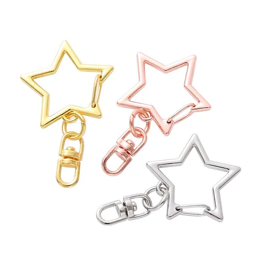 3 Pcs Star Shape Metal Swivel Lobster Clasp Snap Hook Keychain Clips Jewelry Findings Waist Hanging Key Holder