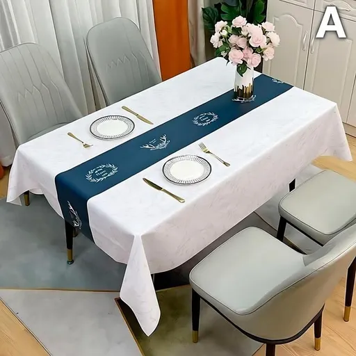 Waterproof Oilproof Washable Heat-Resistant PVC Tablecloth - 5 Patterns & Sizes for Home, Restaurant & Picnic Dining（E,200*138）