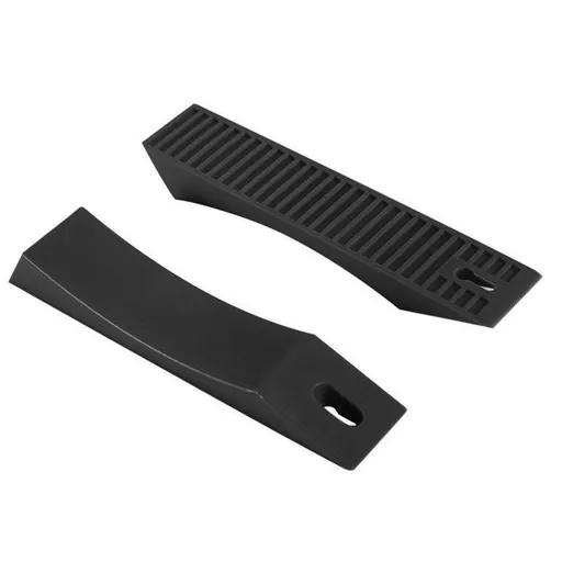 2Pcs Deadlift Platform for Barbell with Silicone Anti Slip Pad in Black