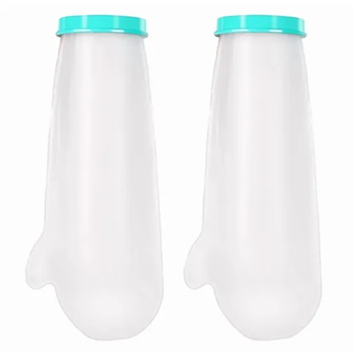 2-Pack Waterproof Cast Cover for Shower - PVC, Wrist Elbow Leg, 55.5x25.5 cm, Upper 14.5 cm Lower 15.3 cm