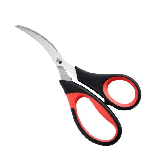 2pcs Stainless steel crayfish specific scissors, multifunctional shrimp back clip crab pliers, household kitchen seafood scissors Seafood Tool, Scissors, Stainless Steel（Red black）