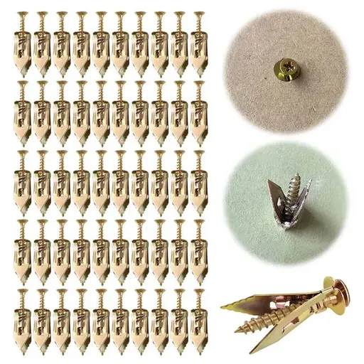 50 Pack Self Drilling Metal Drywall Anchors with Screws, 12 x 30 mm