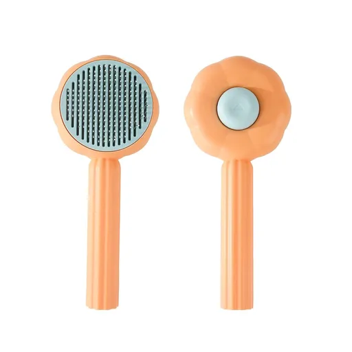 Cat Grooming Brush Self Cleaning Cats Doggy Pet Kittens One-Click Shedding Button Stainless Steel Teeth Comb Removal Loose