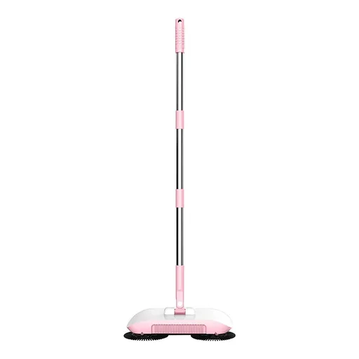 Manual Floor Sweeper | 3-in-1 Dry Sweep & Wet Mop | 12.99x6.41 Inch | Stainless Steel Handle | Includes 3 Microfiber Cloths | For Hard Floors - Wood, Tile, Vinyl (Not for Carpets)