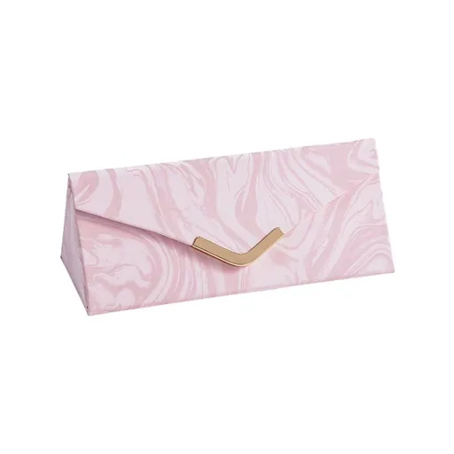 Travel Jewelry Case for Women Girls, Triangle Jewelry Box Organizer, Small Foldable Storage Holder for Necklaces Earrings Rings Bracelets（pink）