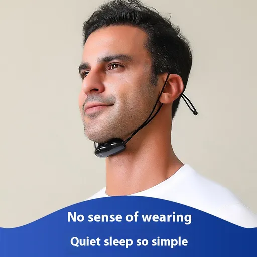 Smart Anti-Snoring Throat Massager - AI-Powered Vibration Sleep Aid, USB-C Rechargeable & Portable(black)
