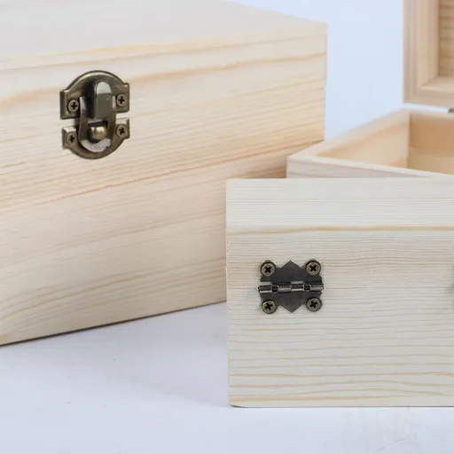 Unfinished Wooden Boxes for Crafts, Party Favors for Birthday Parties, Baby Shower, Treasure Chest with Lid and Clasp