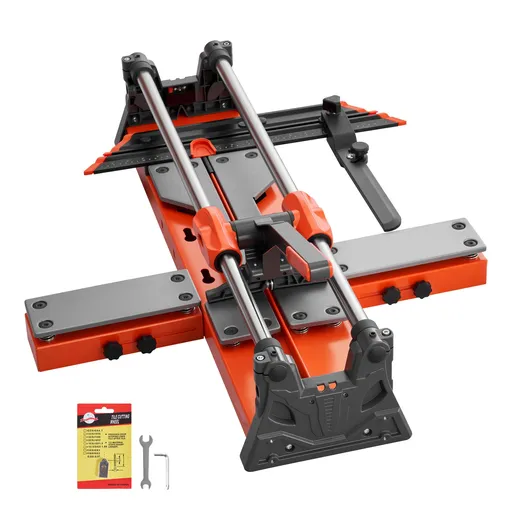 600 mm Manual Tile Cutter, Upgraded Sliding Head Cutting Tool with Spring-Loaded Base, Angle Fence, Tungsten Carbide Cutting Wheel, Alignment Guide, for DIY Pros, Ceramic, Floor & Wall Tiles