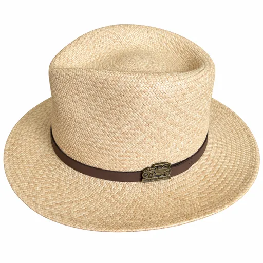Hand Woven Genuine Panama Cooler Hat Summer Fedora Waterproof - Tan (Made in USA)