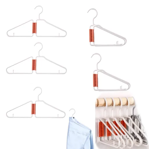 Foldable Hangers 5 Pack Space Saving Collapsible Non-Slip Travel 40cm