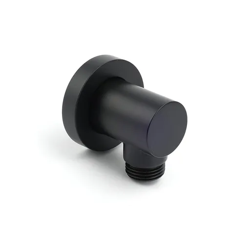Round Brass Black Standard G1/2" Inch End Flexible Shower Elbow Connector Water Inlet
