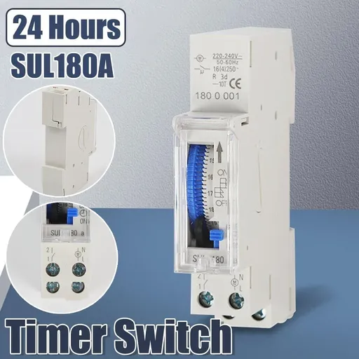 1-Piece SUL180A 24-Hour Mechanical DIN-Rail Timer Switch