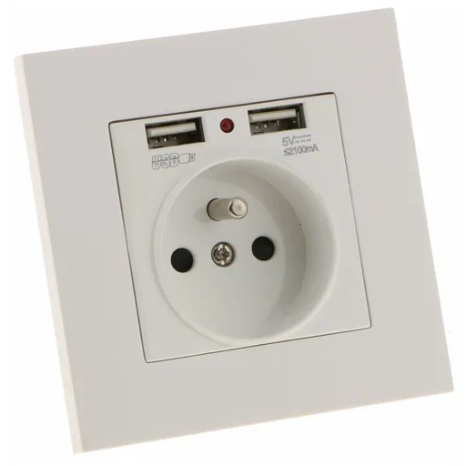 Sharplace Wall Socket, Wall Socket, Dual Usb 5V/2100Ma, 2 Port Usb Socket Convenient And Easy To Manage