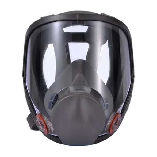 Large Field of View Dust Protection Gas Mask Full Facepiece Reusable Respirator 6800 Niosh Large Lens Ansi High Impact Silicone Seal Four Point Harness Comfortable Fit Painting Dust L Brown