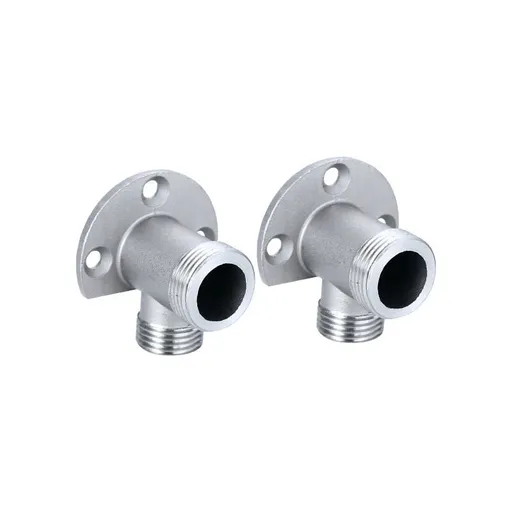Installation kit for connecting hose to exposed tap. Outdoor shower system thermostatic mixer conversion built into the surface