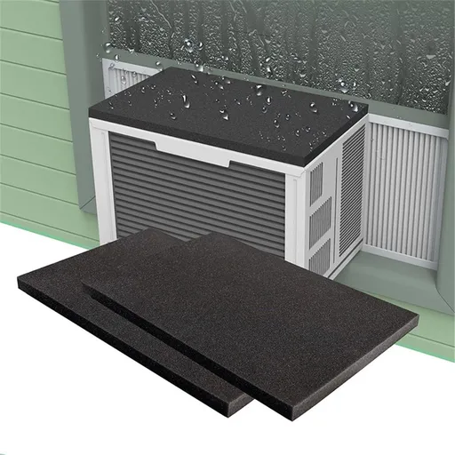 12" x 17" x 3/4" Air Conditioner Drip Cushion Black & Removable AC Rain Cover with Magnetic Pad for Window AC Units,Stops The Noise from Raining 2pcs