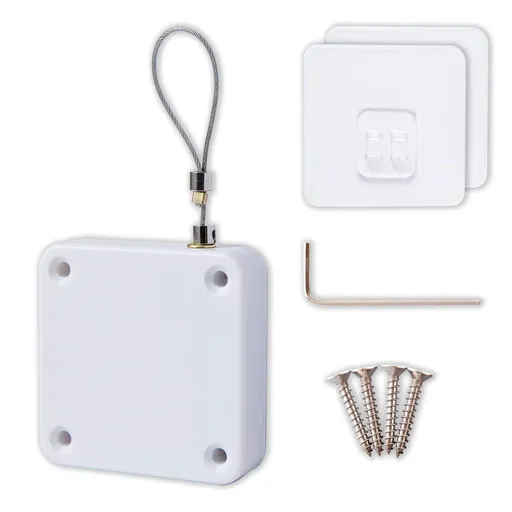 2pcs Punch-Free Automatic Sensor Door Closer, Multifunctional Automatic Door Closer with 1.2m Drawstring for Internal