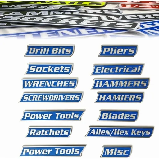 12/24/36 Pcs Magnetic Toolbox Labels, 3D-Printed Design, Durable Metal Toolbox Drawer Labels For Garage Storage Organization