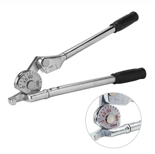 Manual Tube Bender Tool with Dual Long Handles and Angle Scale for Copper Aluminum Thin Steel and Stainless Steel Pipe Bending in HVAC Plumbing and DIY Projects (10mm Tube Bender(Metric))
