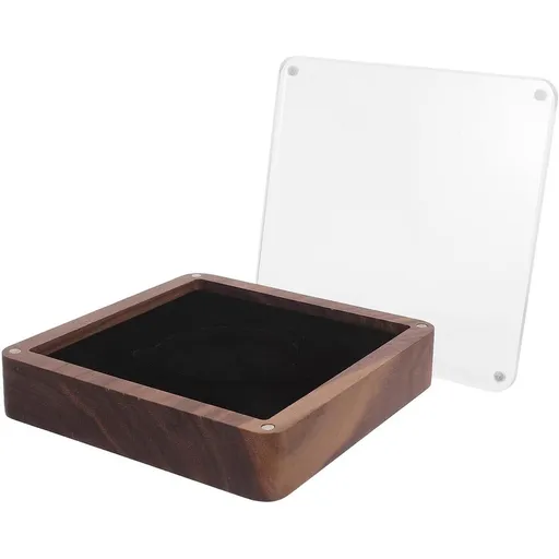 Single Medal Display Storage Box, Wooden Acrylic Rectangular Case