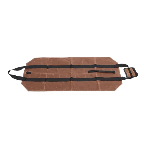 Waxed Canvas Log Carrier Bag Firewood Holder Fireplace Wood Stove Accessories Water Resistant Log Carrying Bag Coffee color