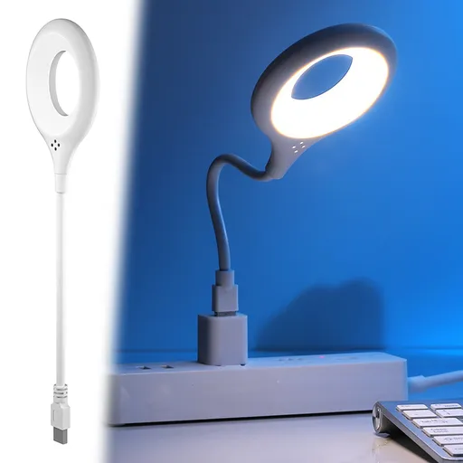 Clamp Desk Lamp Voice Control Flexible Gooseneck USB Reading Light Dimmable Night Light Soft LED Bedside Clip-On Light