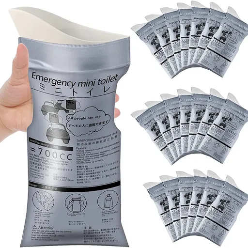 16PCS Leak-Proof & Odorless Motion Sickness Bags and Emergency Urine Bags - Unisex Portable Travel Potty for Car Road Trips & Camping