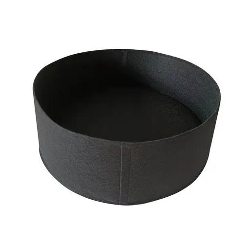5x Felt Planting Bag Round Vegetable Garden Flower Seedling Grow Bags for Plants - Black-50*20cm