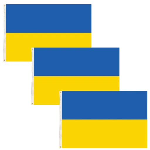 3x Ukraine Country Flag Ukrainian Heavy Duty with Metal Eyelets - 150cm x 90cm