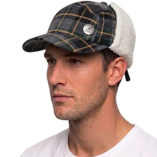 Plaid Supre Trapper Ushanka Hat Warm Winter Ear Flap Cap Grey Black
