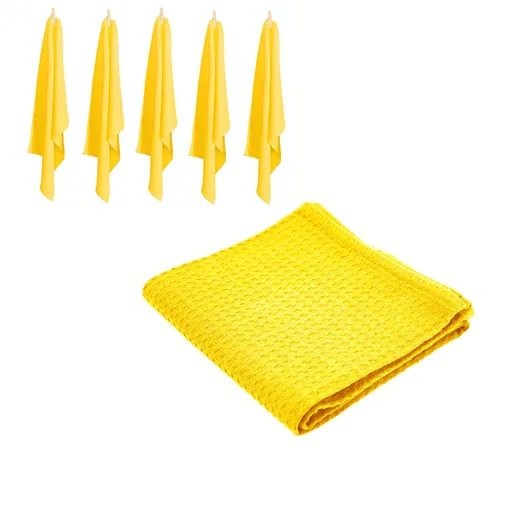 Cotton Waffle Tea Towels Set of 6 50x70 cm Yellow