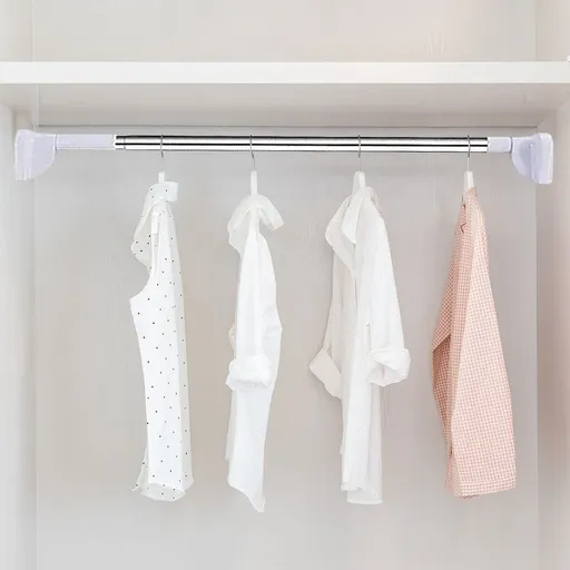 Heavy Duty Telescopic Tension Rod, Drill-Free Adjustable Curtain Rod with Stainless Steel , Multifunctional Hanging Rod for Clothes, Shower Curtains & Drapes